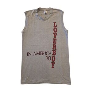 Vintage 1983 Loverboy In America Tank Top Tee Jays USA Single Stitch Men Small